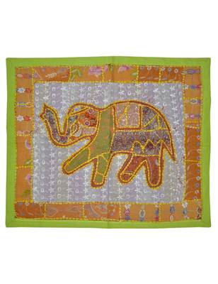 Lal Haveli Designer patchwork Mirror Work Embroidery Cotton Wall Hanging 25 By 30 Inches 1