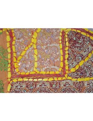 Lal Haveli Designer patchwork Mirror Work Embroidery Cotton Wall Hanging 25 By 30 Inches 2