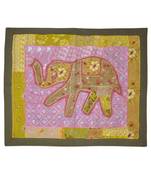 Lal Haveli Mirror Work patchwork Embroidery Ethnic Cotton Wall Hanging 26 By 31 Inches