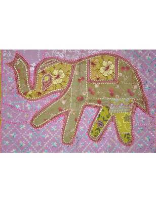 Lal Haveli Mirror Work patchwork Embroidery Ethnic Cotton Wall Hanging 26 By 31 Inches 2
