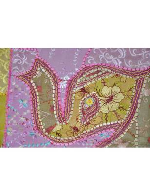 Lal Haveli Mirror Work patchwork Embroidery Ethnic Cotton Wall Hanging 26 By 31 Inches 3
