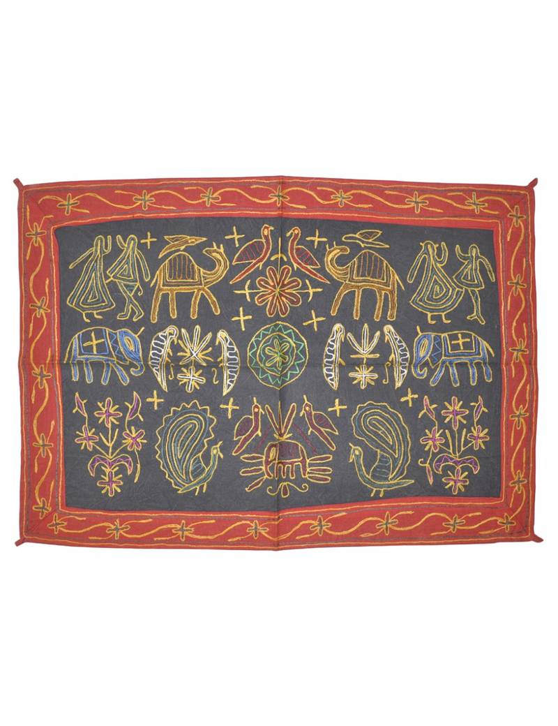 Home Decor Handmade Embroidered Cotton Wall Hanging Tapestry 24 By 36 Inches