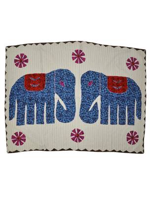 Cotton Wall Hanging Adorn Kantha Stitch patchwork Embriodery 40 X 58 Inches 1
