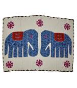 Cotton Wall Hanging Adorn Kantha Stitch patchwork Embriodery 40 X 58 Inches
