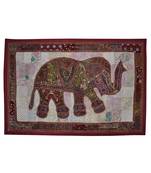 Indian Home Decorative Embroidered Elephant Work Design Cotton wall Hanging