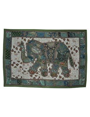 Vintage wall Decorative Handmade Embroiderd Elephant Work Designer wall Hanging 1