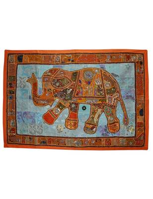 Home Decorative Designer Embroidered Elephant Art Work Tapestry 1
