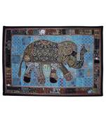 Elegant Handmade Sequin Embroidery Work Design Cotton Wall Runner