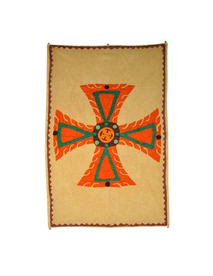 Lal Haveli Multicolor Living Room Decor Cotton Cross wall Hanging 53 X 36 Inch 1
