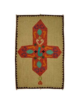 Lal Haveli Kantha patchwork Design Cotton Wall Hanging Decor 53 X 34 Inch 1