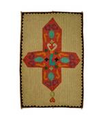 Lal Haveli Kantha patchwork Design Cotton Wall Hanging Decor 53 X 34 Inch