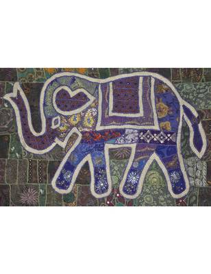 Traditional Home Decorative Embroidery Design Elephant Work Cotton wall Hanging 2