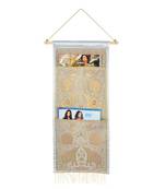 Lal Haveli Ethnic Designer Elephant Design Magazine Holder 2 Pocket Grey Color 24 X 10 Inch Housewarming Gift