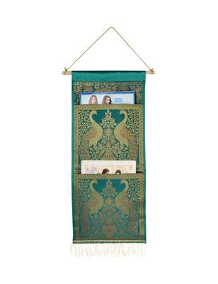 Lal Haveli Handmade Elephant Design Living Room Decorative wall Hanging 2 pocket Green Color 24 X 10 Inch 1