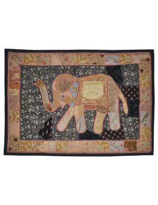 Traditional Handcrafted patchwork Design Elephant Work Wall Hanging 1