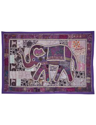 Indian Handmade Elephan Work wall Hanging For Room Decoration 101 X 152 Cm 1