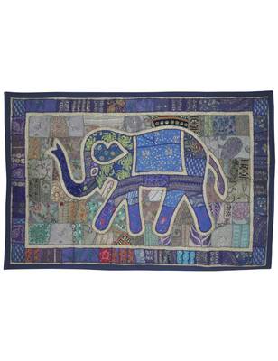 Traditional patchwork Embroidery Design Elephant Work Cotton Wall Hanging 1