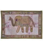 Ethnic Handmade Elephant Work Cotton Wall D  cor Tapestry 101 X 152 Cm