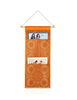 Lal Haveli Classic Design Magazine Holder 2 Pocket Orange Color 24 X 10 Inch Housewarming Gift 1