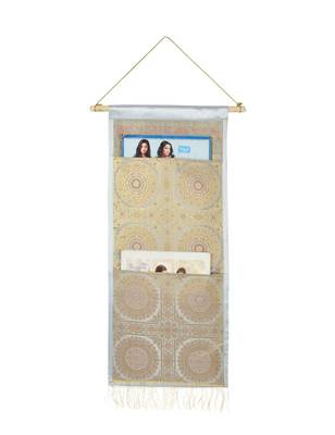 Lal Haveli Living Room Decorative wall Hanging 2 pocket Grey Color 24 X 10 Inch 1
