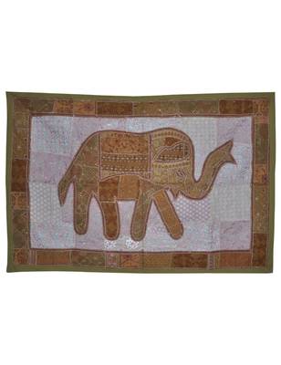 Elegant Handmade Traditional Design Embroidery Work Brown Color wall Hanging 1