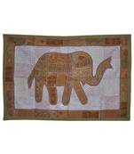 Elegant Handmade Traditional Design Embroidery Work Brown Color wall Hanging