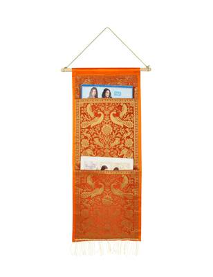 Lal Haveli Ethnic Handmade Elephant Design Office Supplies Storage Two Pocket Orange Color 24 X 10 Inch 1