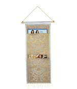 Lal Haveli Traditional Peacock Design wall Hanging 2 pocket Grey Color 24 X 10 Inch Housewarming Gift