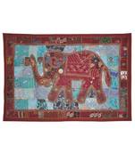 Design Embroidered patchwork Elephant Art Work Vintage Wall Hanging