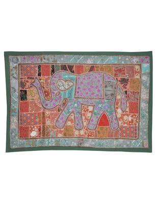 Ethnic Handmade Traditional patchwork Design Elephant Wall Hanging 1
