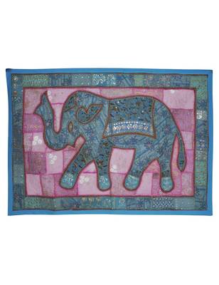 Home Decorative Zari Embroidery Design Elephant Work Cotton wall Hanging 1