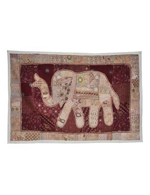 Traditional Design Mirror And patchwork Cotton Wall Hanging 1