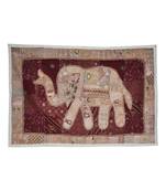 Traditional Design Mirror And patchwork Cotton Wall Hanging