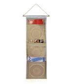 Lal Haveli Designer Letter Holder 3 Pocket Grey Color 34 X 10 Inch