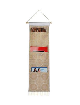 Lal Haveli Diningroom wall Hanging 3 pocket White Color 34 X 10 Inch 1