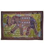 Ethnic Hand Decor Embroidery Design patchwork Cotton Elephant Tapestry