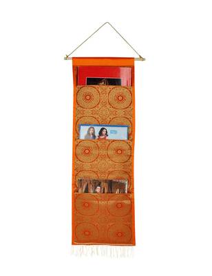 Lal Haveli Handmade Office Supplies Storage Box 3 Pocket Orange Color 34 X 10 Inch 1