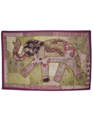 Elegant Handcrafted Traditional Design Embroidered Elephant wall Hanging 1