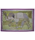 Indian Elephant Work wall Hanging Decorative Embroidery Design Tapestry