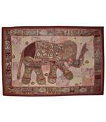 Rajasthani Traditional Design Beads And Sequin Decorative Cotton wall Hanging