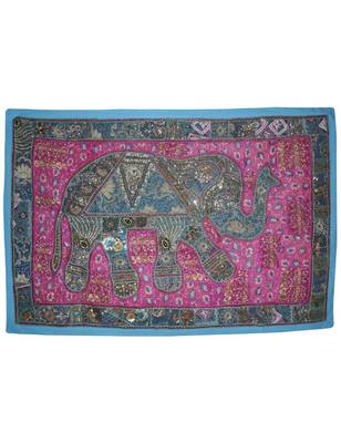 Decorative Embroidered patchwork Design Beads And Sequin Work Wall Hanging 1