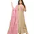 Beige & Pink Chanderi Women's Palazzo Suit With Heavy Embroidered Dupatta
