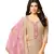 Beige & Pink Chanderi Women's Palazzo Suit With Heavy Embroidered Dupatta