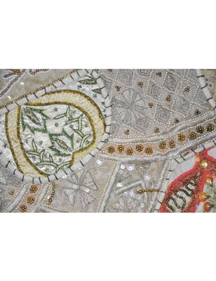 Wall Hanging Sequins Beads Mirrors Zari Silk Embroidery patchwork 20 X 60 Inches 2