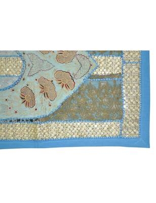 Wall Hanging Sequins Beads Mirrors Zari Silk Embroidery patchwork 20 X 60 Inches 4