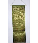 Lal Haveli Elegant Home Decorative Elephant Work Jacquard Silk Three Pocket Magazine Holder