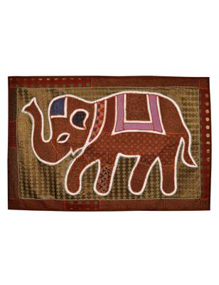 Vintage House wall D  cor Silk Tapestry Handmade Elephant Art wall Hanging 1