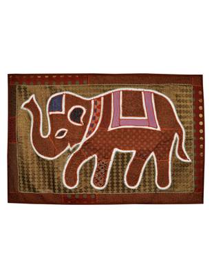 Vintage House wall D  cor Silk Tapestry Handmade Elephant Art wall Hanging 4