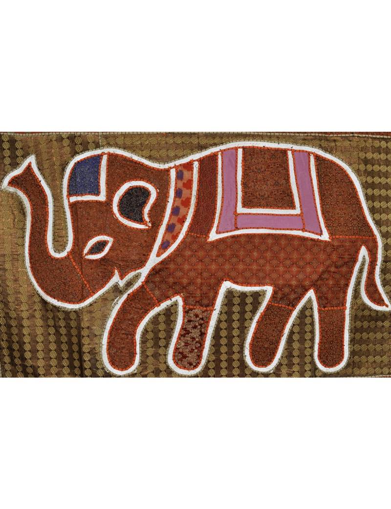 Vintage House wall D  cor Silk Tapestry Handmade Elephant Art wall Hanging