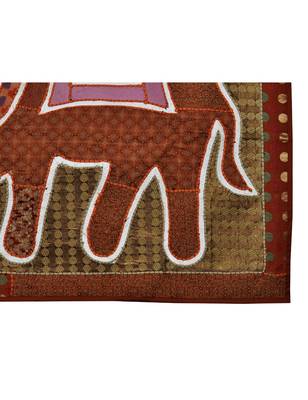 Vintage House wall D  cor Silk Tapestry Handmade Elephant Art wall Hanging 6
